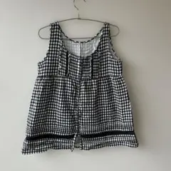ノースリーブ ギンガムチェック チュニック