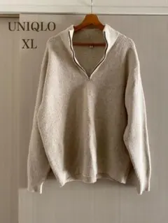 本日23時まで値下げ◎UNIQLO スフレヤーンハーフジップセーター XL