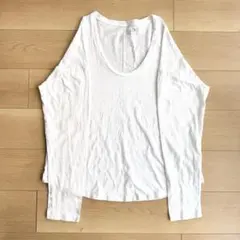 GAP Y2K コットンロンT ドロップショルダー 綿 白 L グランジ