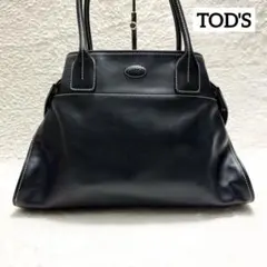 TOD'S トッズ ジレリ トートバッグ ステッチ 変形 本革 A4可 ブラック