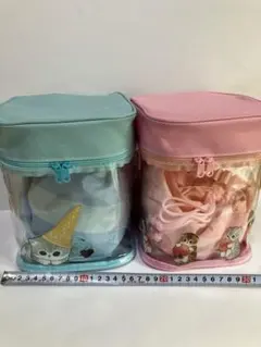 モフサンド　巾着つき　ショルダーバッグピンク、ブルー2点セット