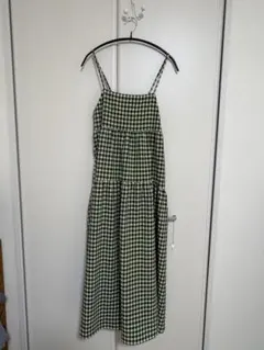 【LOWRYSFARM】チェック柄キャミワンピース グリーン×ブラック