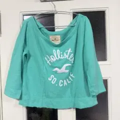 Hollister ロゴ刺繍 七分袖 スエットカットソーのサムネイル