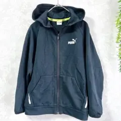 〈プーマ〉ジップパーカー/ロゴ/コットン/140/ネイビー/フード