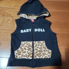 BABYDOLL フード付きベストパーカー 110 ヒョウ柄