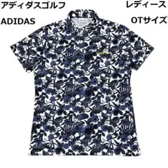 アディダスゴルフ　レディース　半袖ポロシャツ　OTサイズ　ボタニカル総柄のサムネイル