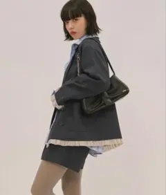 loinnuit ロワンニュイ フリルパフスリーブジャケット loin nuit ロワンニュイ フリルパフスリーブジャケット テーラード