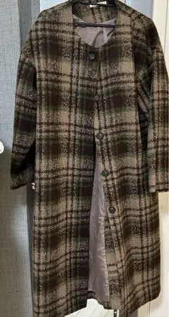 Chez toi 【シェトワ⠀】チェック柄 ロングコート Mのサムネイル