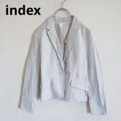 【インデックス】テーラードジャケット リネンブレンド 無地 オフィスカジュアル