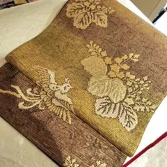 逸品】井筒工芸謹製 花柳流 桜文様 袋帯 正絹 白地 金糸 全通
