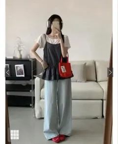 GRL 夏服 チェック キャミソール フリルキャミソール ビスチェ