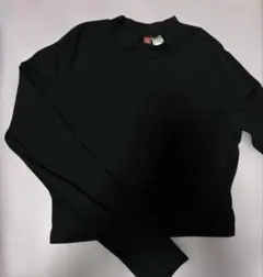ハイネック　クロップド　Tシャツ　ブラック