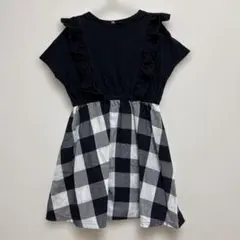 coca ノースリーブワンピース 120cm 黒白チェック