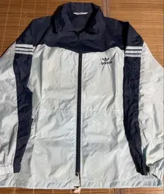【希少】80s adidas デサント社製 ナイロンジャケット バイカラー