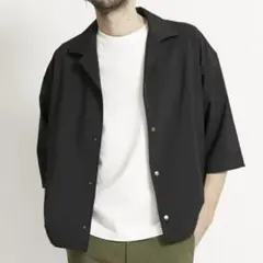 新品タグ付き✨PUBLIC TOKYO ハーフスリーブコーチジャケット　ブラックのサムネイル