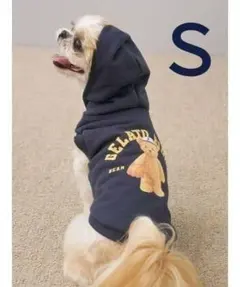 ジェラートピケ「CAT＆DOG」スポーティーベア裏毛プルオーバー　ネイビー(S)