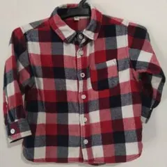 無印　チェック　フランネルシャツ　90サイズ