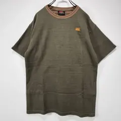 カンタベリー　半袖　リンガー　Tシャツ　L　メッシュ　カーキ　人気　古着コーデ