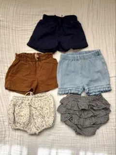 liilu petit main 5点 女の子 ショートパンツ80-90cm