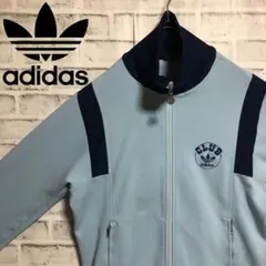 80s⭐️adidas CLUBトラックジャケット 刺繍 vintage ブルー紺