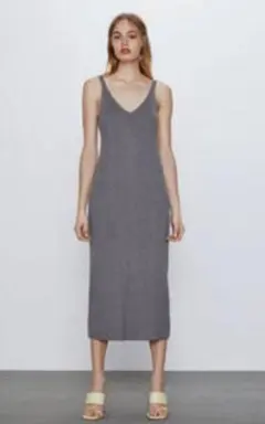 ZARA リブニットワンピース