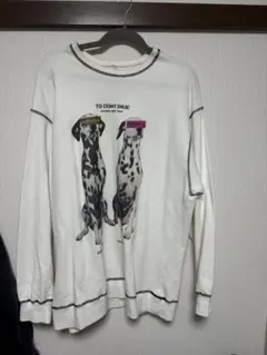 SHAREEF 犬プリント 長袖トレーナー