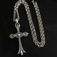 pt900 ブラックダイヤ0.5ct メレダイヤ クロス ペンダントトップ