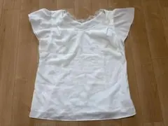 美品　プロポーションボディドレッシング　フリル袖 Vネック トップス　白