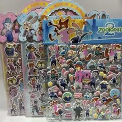 ズートピア 平面シール(クッションタイプ)3Dシール 2枚組×3枚セット　③