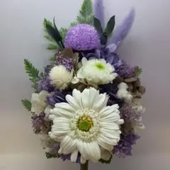 仏花　プリザーブドフラワー　ガーベラとコーヒーカラー　花器なし