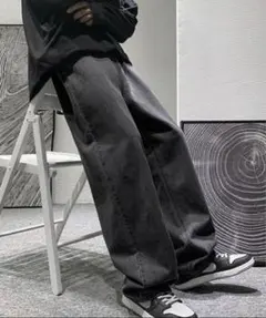 Shoowtime ビンテージウォッシュワイドデニムパンツ