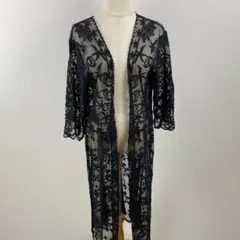 美品 alicia PAGEBOY ページボーイ レースロングカーディガン 黒のサムネイル