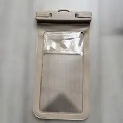 防水スマホケース ベージュ 透明窓付き