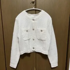 ゴールドボタンショート丈ニットカーディガン[an1347] グレイル　アイボリー