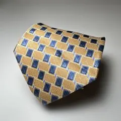 幾何学模様 ネクタイ 金色と青色