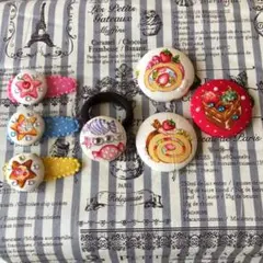 ヘアピン３色&ミニヘアゴム１つ&磁石3個セット ①