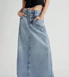 カジュアルデニム　スカート　ライトブルー