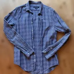 ZARA MAN ネイビー チェック柄 シャツ L