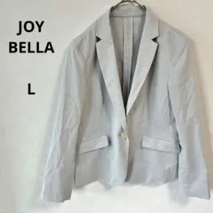 【美品】ジョイベラ　テーラードジャケット 水色ストライプ　オフィス　フォーマル