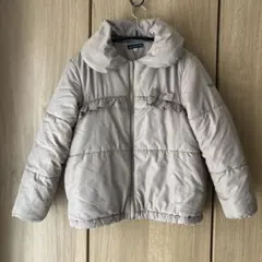 BeBe リボン付きグレー中綿コート