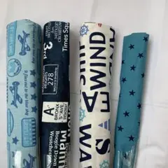 A4ハンドメイド　生地　布　ハギレ男の子　4点セット　難あり