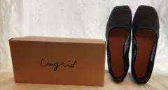 ✨新品 ungrid 透かし柄フラットシューズ 黒