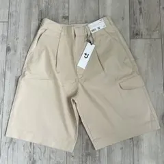 新品 完売 ユニクロ +J ワイドフィットカーゴハーフパンツ ナチュラル S
