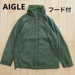 AIGLE エーグル　フード付ナイロンジャケット　カーキ　Mサイズのサムネイル