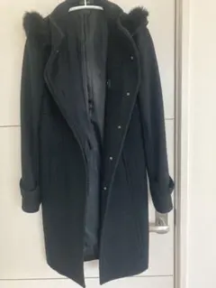 ウールロングコート　ブラックM