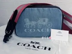 ✨極美品✨COACH カメラバッグ デニム×レザー ショルダーバッグ