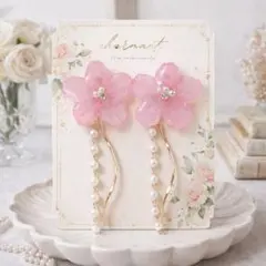 本物の桜ピアス⟡.·