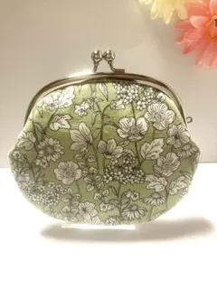 がま口【小】エッチングフラワー柄