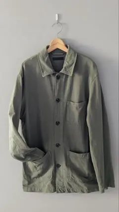 UNIQLO ユニクロ ウォッシュジャージーワークジャケット オリーブ L