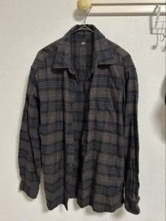 ブラウン系チェック XL ネルシャツ